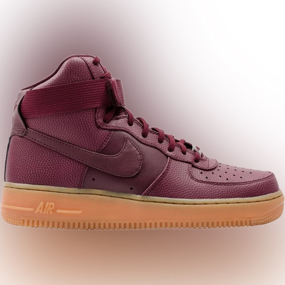 Women’s burgundy Air Force 1 high tops size 8